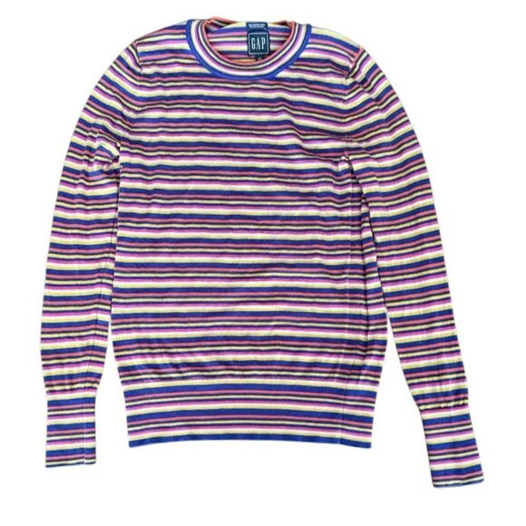 GAP Sweater 100% Merino Wool Stripe Sweater Small Tall - Picture 1 of 6
